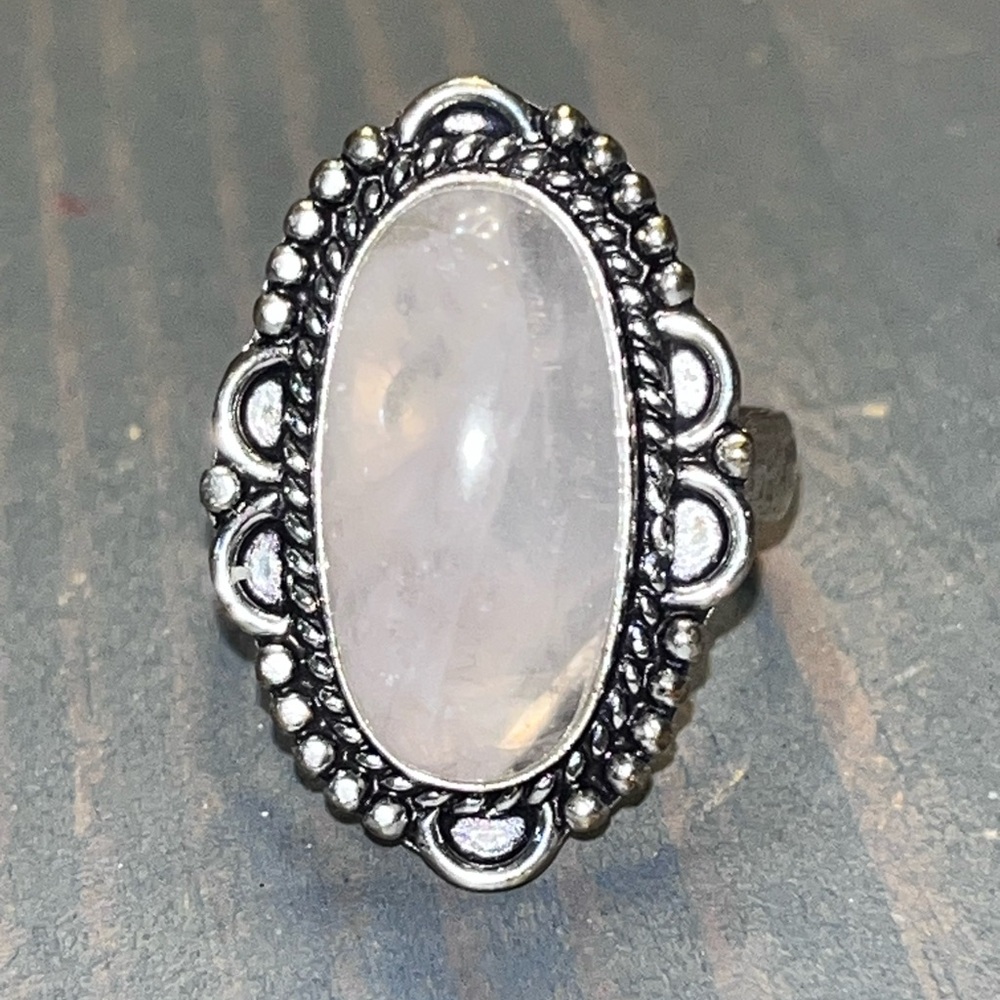 925 Sterling Silver Clear Quartz Ring - Picture 2 of 4